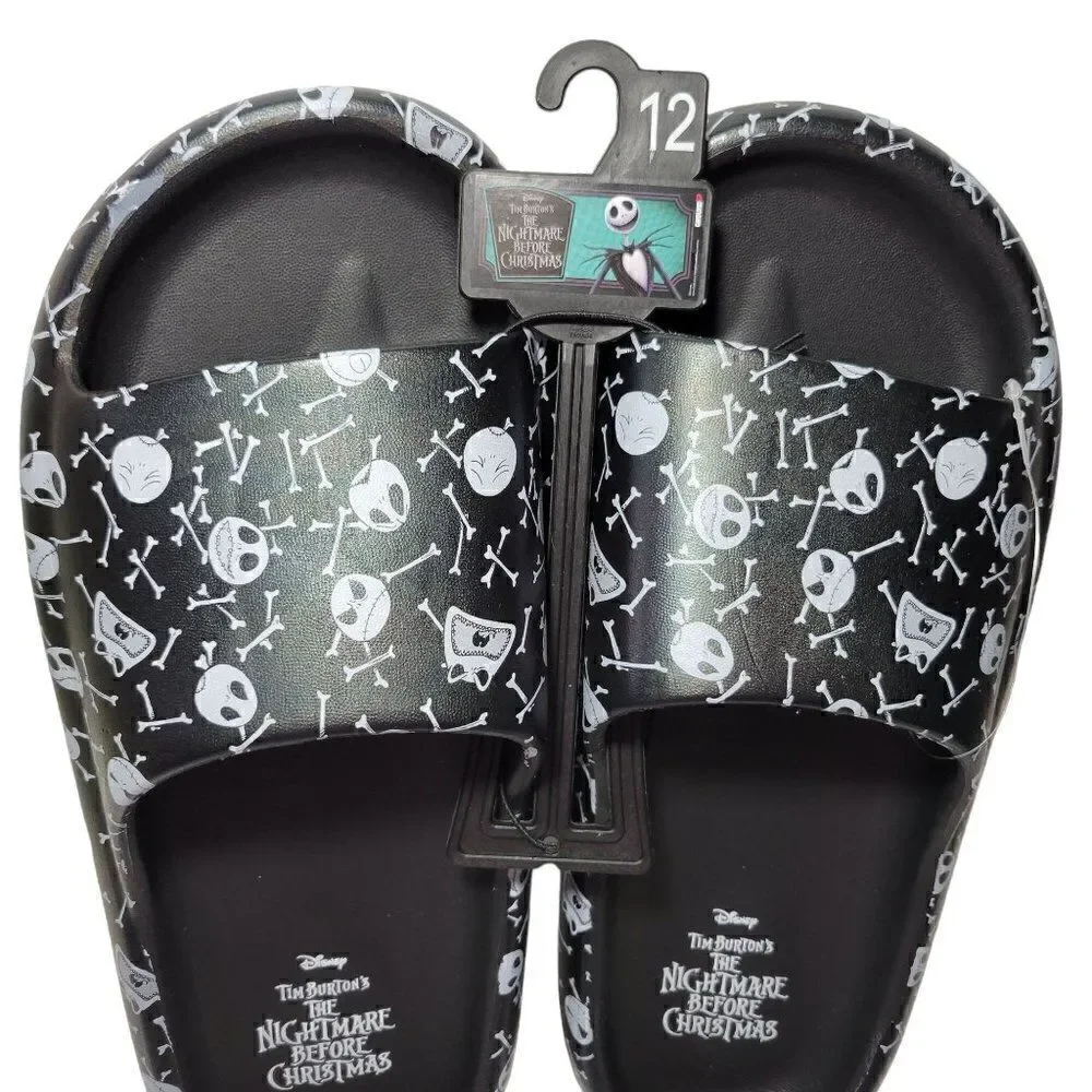 Disney‎ Nightmare Before Christmas Slides Mens 12 Sandal Shoes Jack Skellington